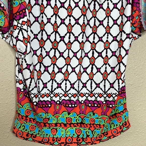 Trina Turke Women’s Venice Beach Tunic Cover Up in White Sz S Geometric Print - Picture 4 of 11
